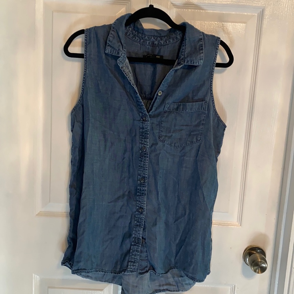 BR Soft Denim Tunic Button Down